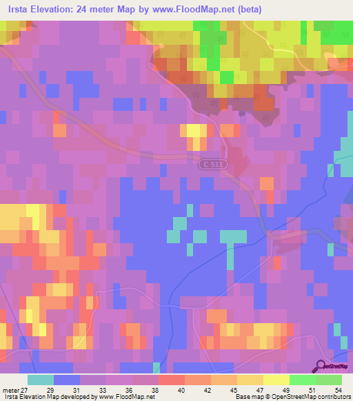 Irsta,Sweden Elevation Map