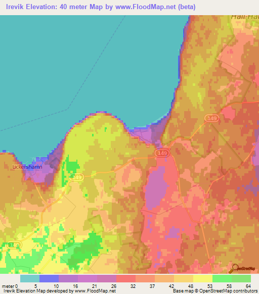 Irevik,Sweden Elevation Map