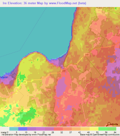 Ire,Sweden Elevation Map