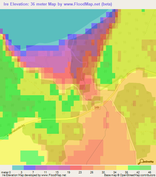 Ire,Sweden Elevation Map