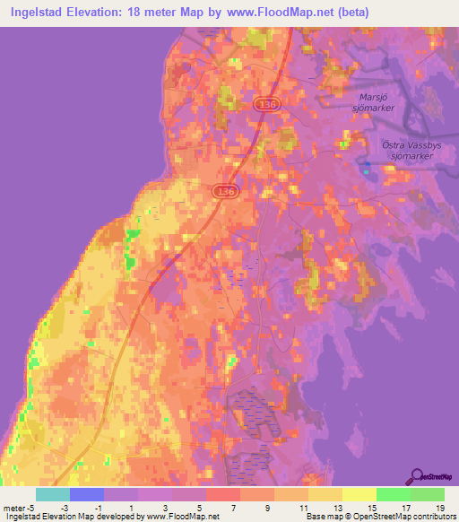 Ingelstad,Sweden Elevation Map