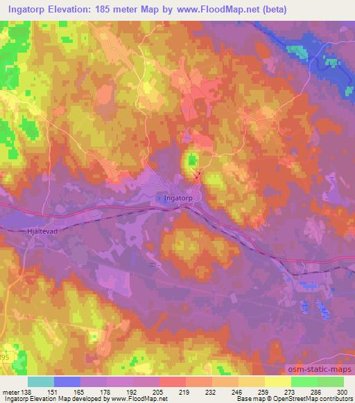 Ingatorp,Sweden Elevation Map