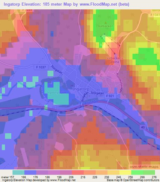 Ingatorp,Sweden Elevation Map