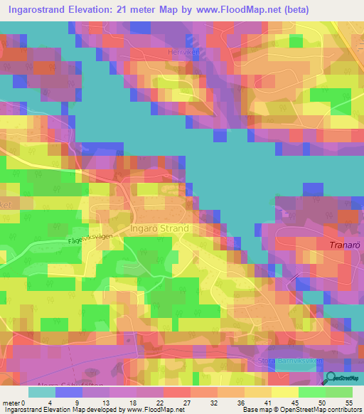 Ingarostrand,Sweden Elevation Map