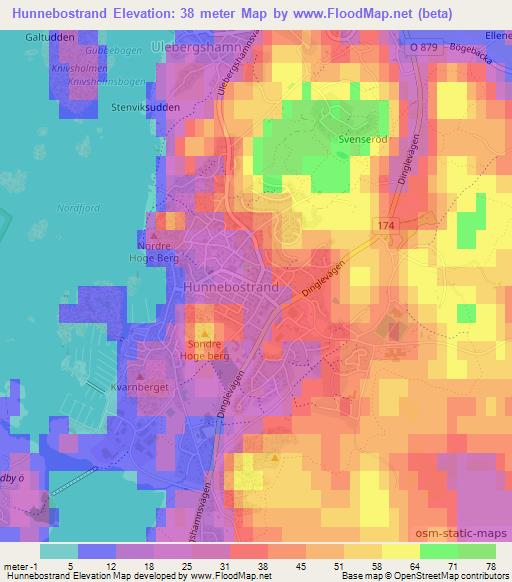 Hunnebostrand,Sweden Elevation Map