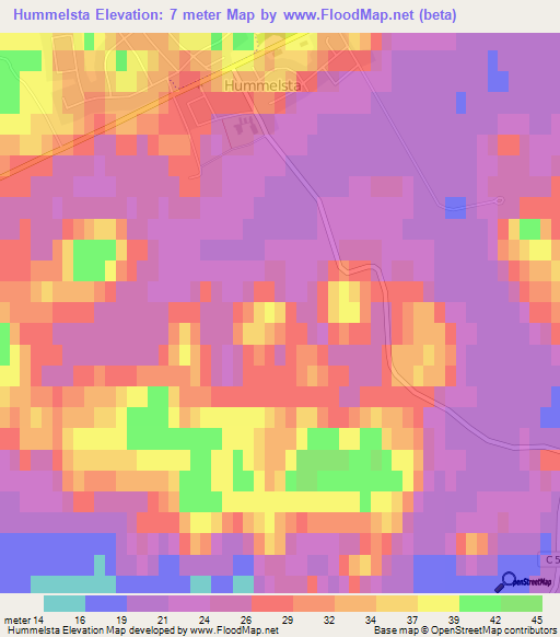 Hummelsta,Sweden Elevation Map