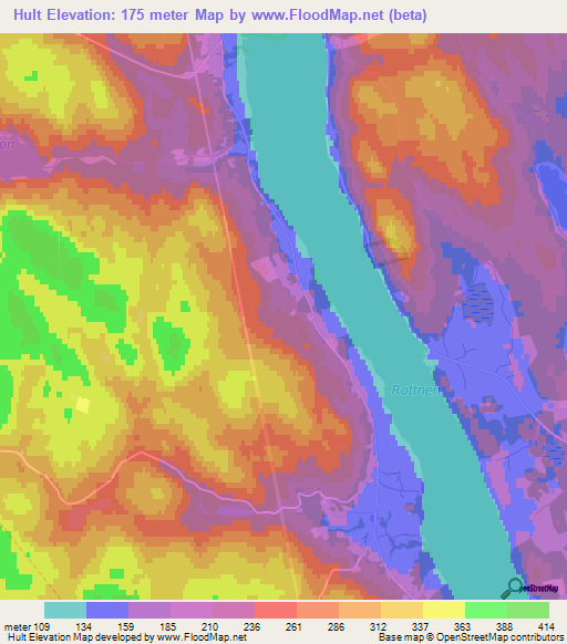 Hult,Sweden Elevation Map