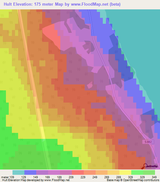 Hult,Sweden Elevation Map