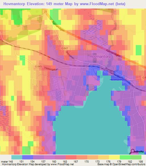 Hovmantorp,Sweden Elevation Map