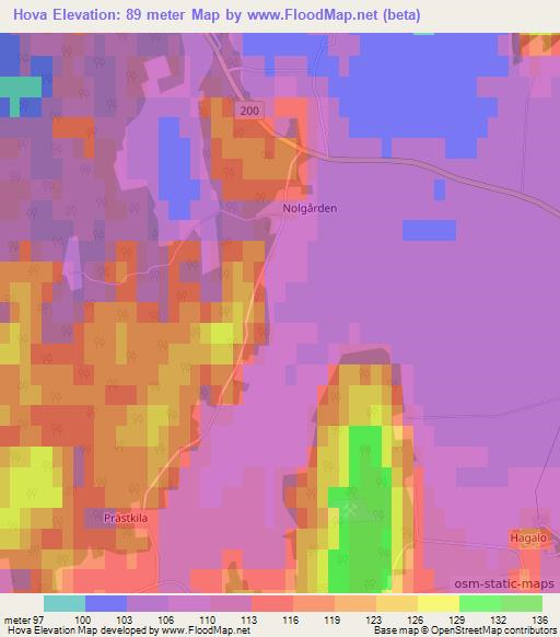 Hova,Sweden Elevation Map