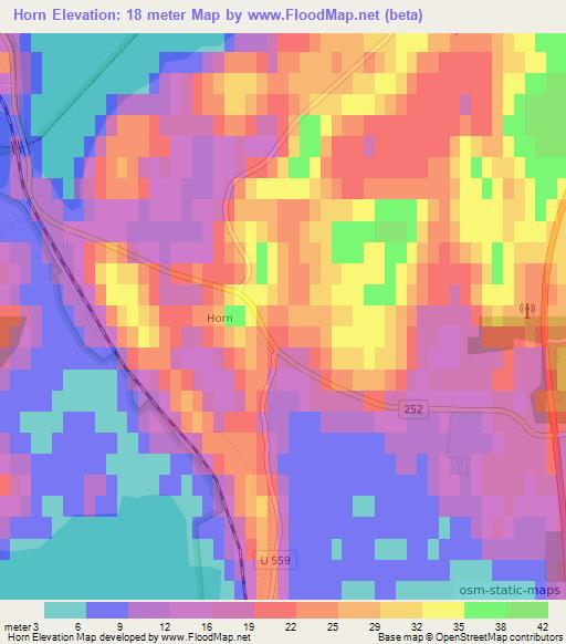 Horn,Sweden Elevation Map