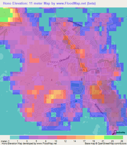 Hono,Sweden Elevation Map