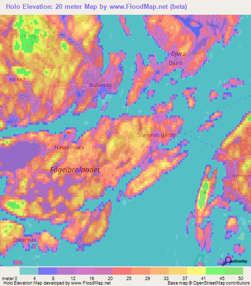 Holo,Sweden Elevation Map