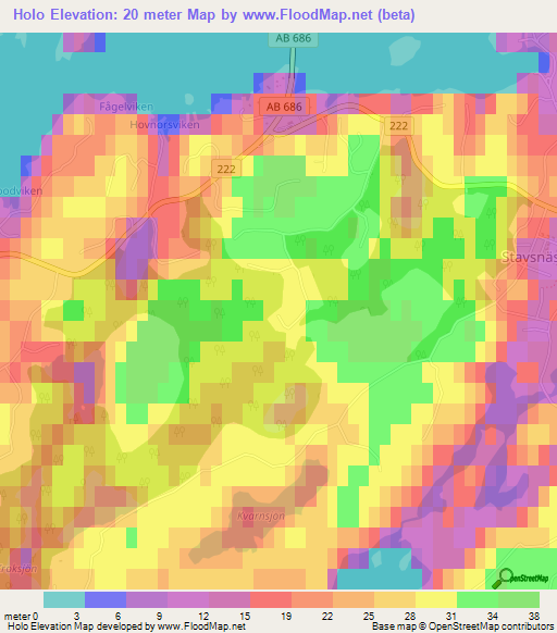 Holo,Sweden Elevation Map