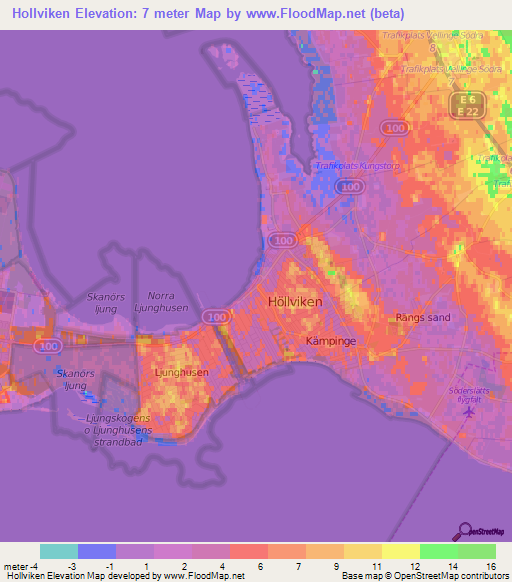 Hollviken,Sweden Elevation Map