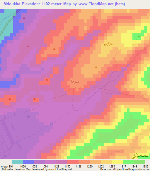 Mdoukha,Lebanon Elevation Map