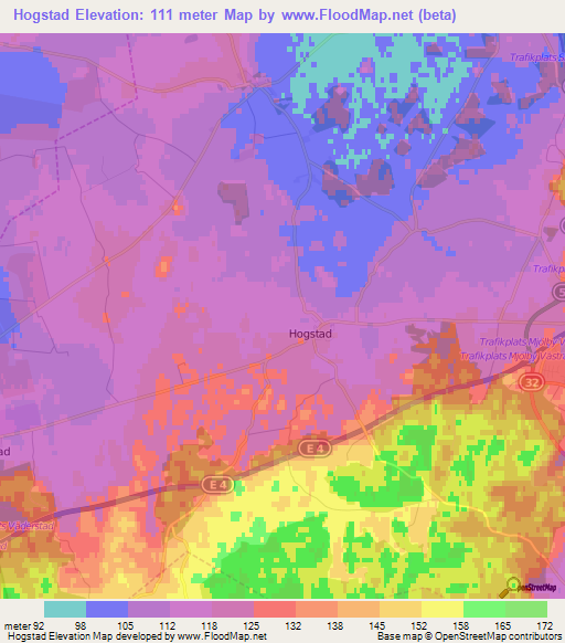 Hogstad,Sweden Elevation Map