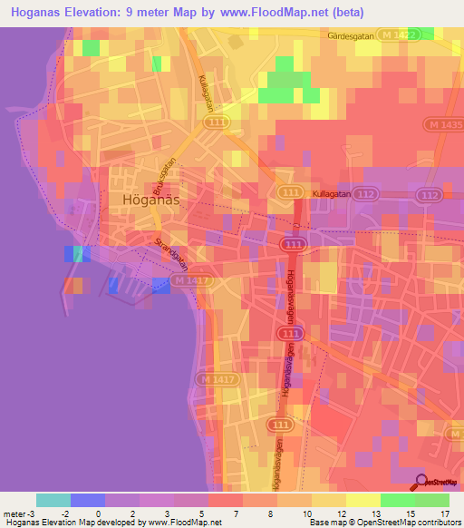 Hoganas,Sweden Elevation Map