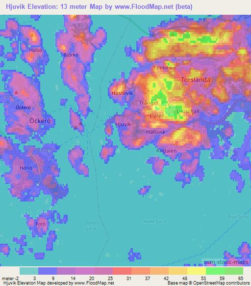 Hjuvik,Sweden Elevation Map