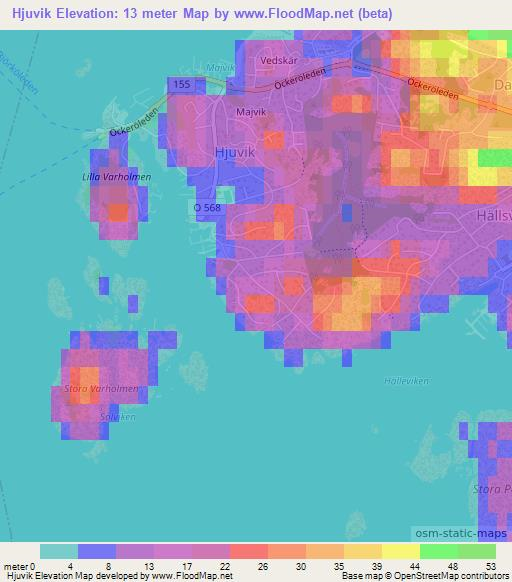 Hjuvik,Sweden Elevation Map