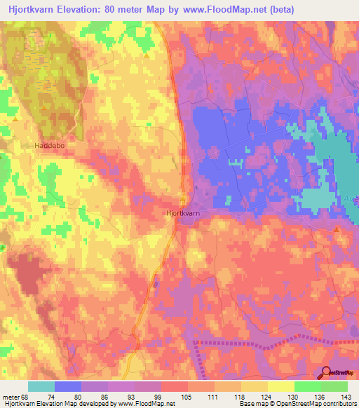 Hjortkvarn,Sweden Elevation Map