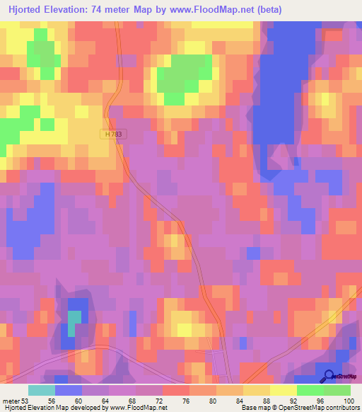 Hjorted,Sweden Elevation Map