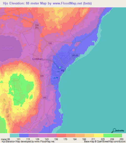 Hjo,Sweden Elevation Map