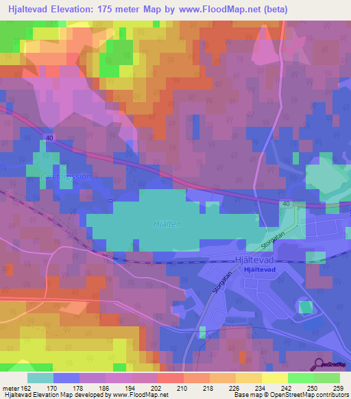 Hjaltevad,Sweden Elevation Map