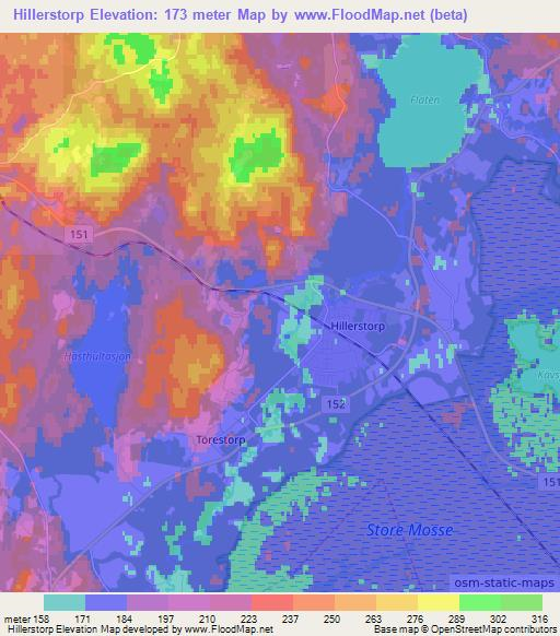 Hillerstorp,Sweden Elevation Map