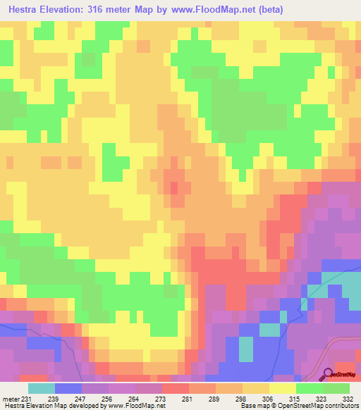 Hestra,Sweden Elevation Map