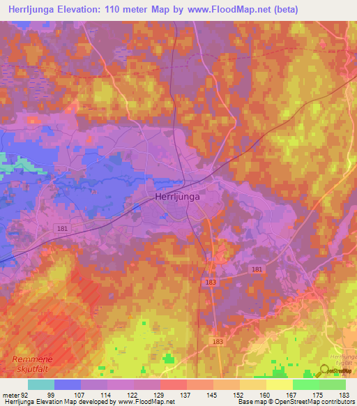 Herrljunga,Sweden Elevation Map