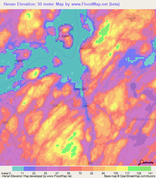 Henan,Sweden Elevation Map