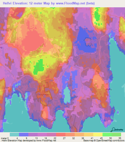 Hellvi,Sweden Elevation Map