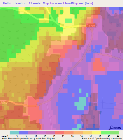 Hellvi,Sweden Elevation Map