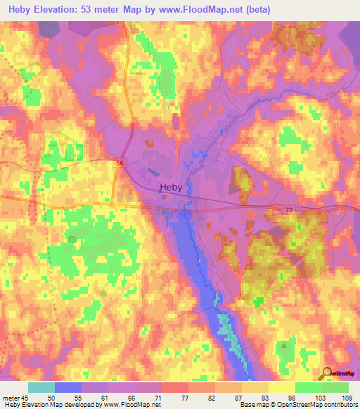 Heby,Sweden Elevation Map