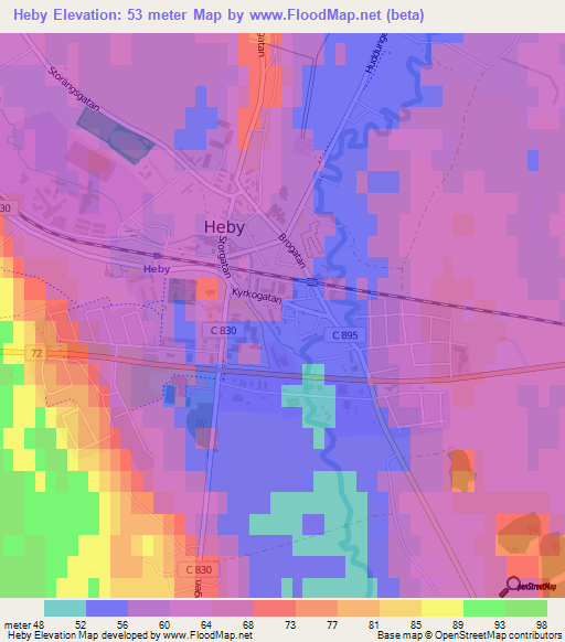 Heby,Sweden Elevation Map