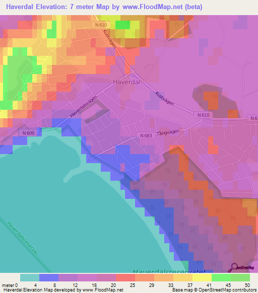 Haverdal,Sweden Elevation Map