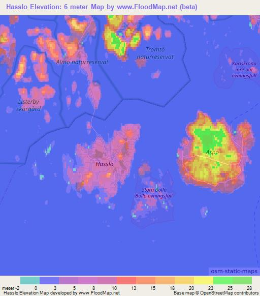 Hasslo,Sweden Elevation Map