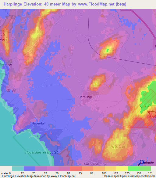 Harplinge,Sweden Elevation Map