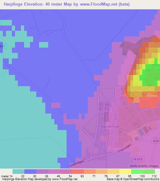 Harplinge,Sweden Elevation Map