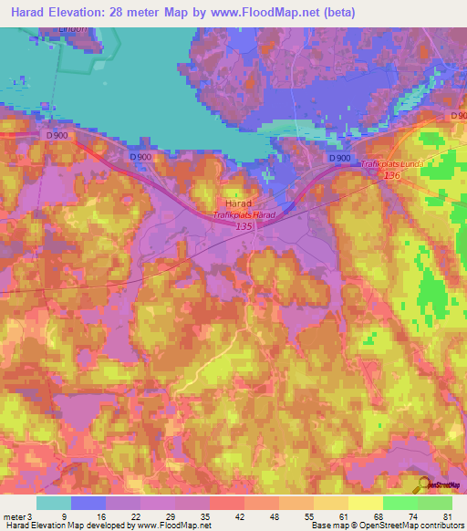 Harad,Sweden Elevation Map