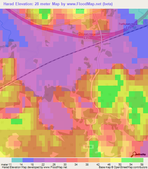 Harad,Sweden Elevation Map