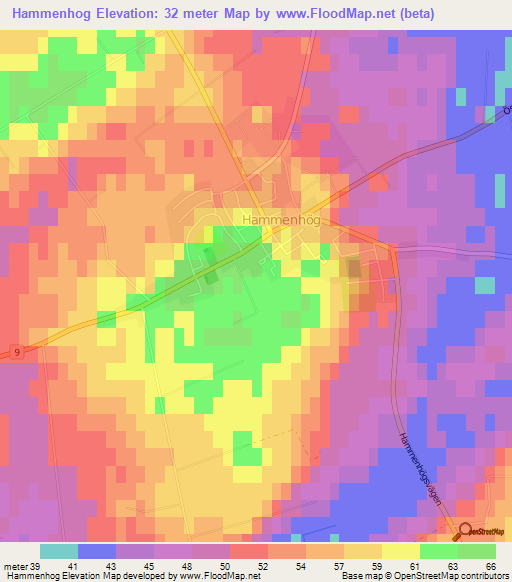 Hammenhog,Sweden Elevation Map