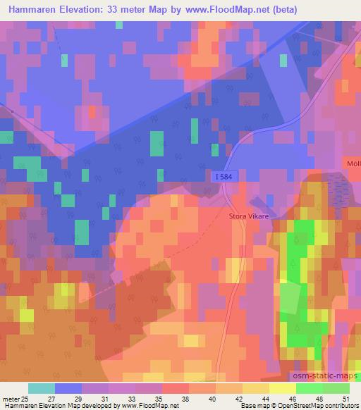 Hammaren,Sweden Elevation Map