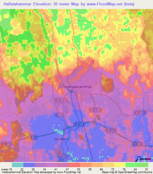 Hallstahammar,Sweden Elevation Map