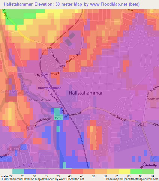 Hallstahammar,Sweden Elevation Map