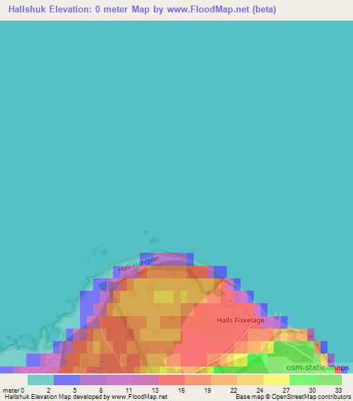 Hallshuk,Sweden Elevation Map