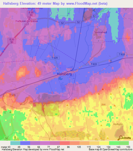 Hallsberg,Sweden Elevation Map