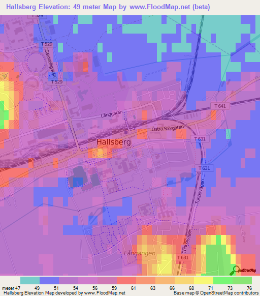 Hallsberg,Sweden Elevation Map