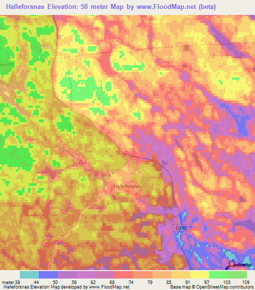 Halleforsnas,Sweden Elevation Map